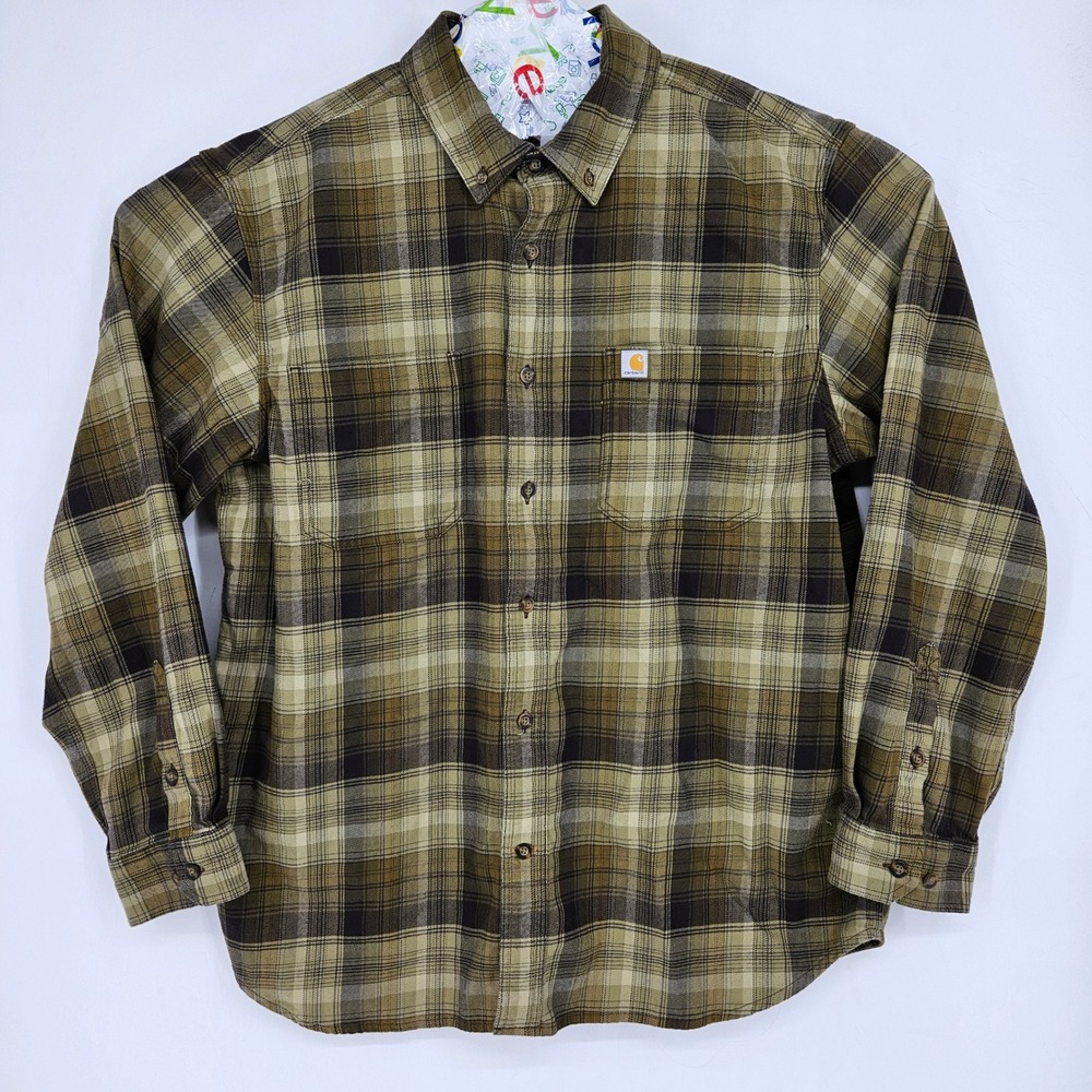 Carhartt Shirt Mens XL Button Up Plaid Long Sleeve Hamilton Flannel Rugged Flex